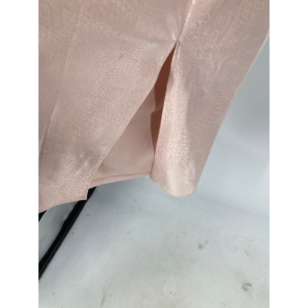 Express Satin Light Pink Reptiles Embossed Slip Dress MIDI Women’s Medium NEW - Picture 10 of 11